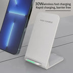 Fast Wireless Charger Stand Pad for iPhone 17 16 15 14 13 Pro Samsung Xiaomi Phone Chargers Induction Fast Charging Dock Station