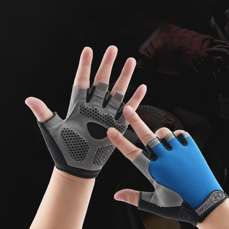 Anti-Slip Breathable Workout Gloves, Fingerless Fitness Training Gym Gloves for Men Women Bodybuilding Cycling Exercise