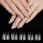 120Pcs Short Almond Oval Fake Nail Tips Extension System Sculpted Full Cover Nail Gel French Ballerinas Capsules Press On Tips