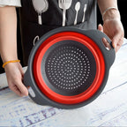 Silicone Folding Drain Basket Fruit Vegetable Washing Basket Foldable Strainer Colander Collapsible Drainer Kitchen Storage Tool