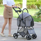 3 in 1 Pet Stroller with Removable Carrier, Folding Stroller for Small/Medium Dogs and Cats, Waterproof, All-Terrain, with Sun S