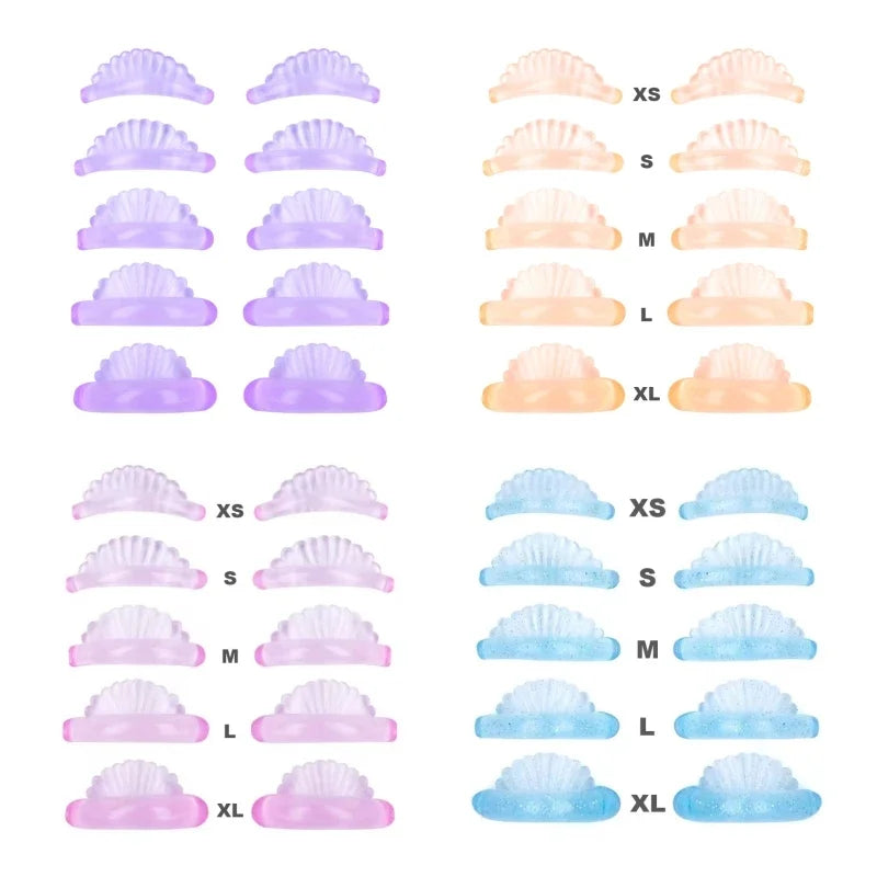 5Pairs Eyelash Perm Pads Silicone Lash Lifting Rods Shell-shape 3D Eyelash Extension Curler Lash Perm Shield Makeup Accessorie Imagen principal del producto
