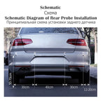 Risingon 12V 22mm Car Parking Sensor Kit Universal 4 Sensors Buzzer Reverse Backup Radar Sound Alert Indicator Probe System