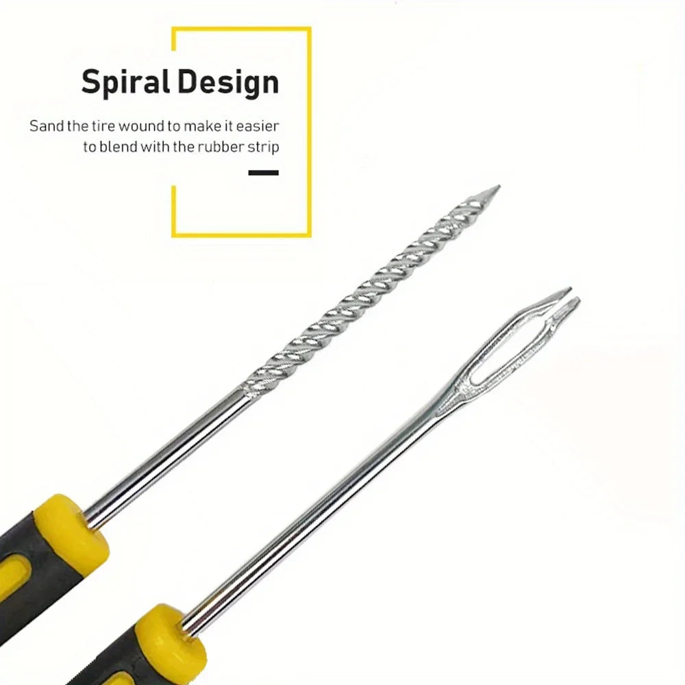 Car Motorcycle Tire Repair Kit Puncture Plug Tools Tyre Puncture Emergency for Tire Strips Stirring Glue Repair Tool Kit