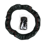 Artificial Leather Three-dimensional Embossed-car without Inner Ring Steering Wheel Cover Auto Parts for 14.5-15 Inches