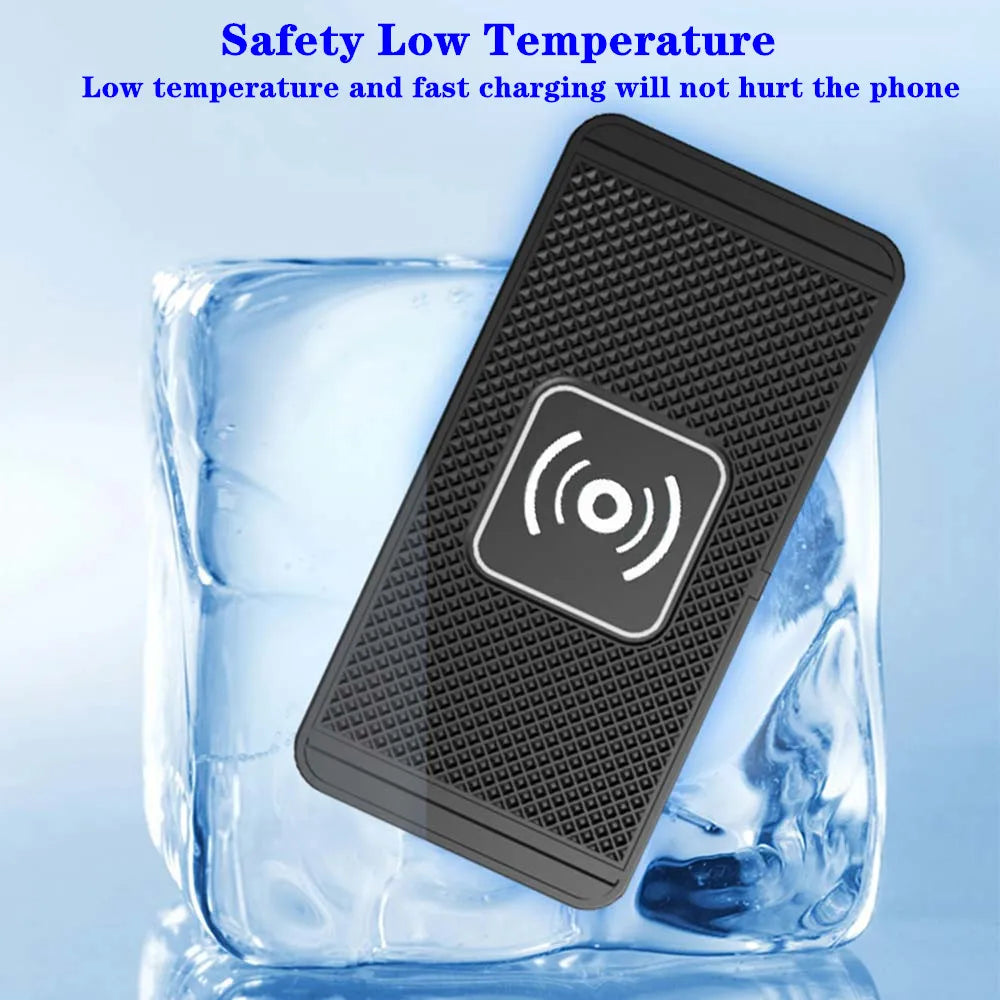 Car Wireless Charger Silicone Non-Slip Pad for iPhone 15 14 13 12 Samsung S24 S23 Xiaomi Car Phone Fast Induction Charging Pad