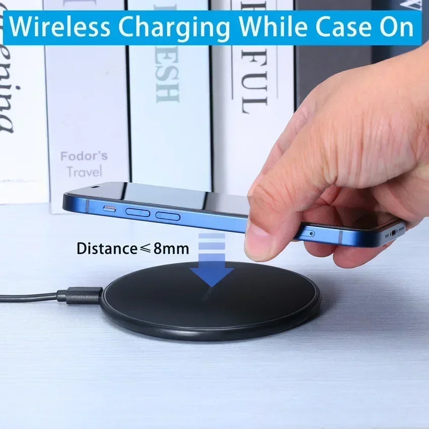 New Wireless Charger For iPhone 17 16 15 14 13 Pro Max Induction Fast Charging Pad Dock Station For Samsung S24 Xiaomi Huawei
