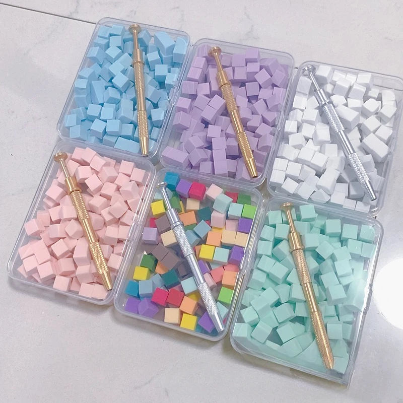 100pcs Gradient Sponge Brush for Nail Art, Gel Polish Brush, Glitter Powder, Manicure Accessory Image principale du produit