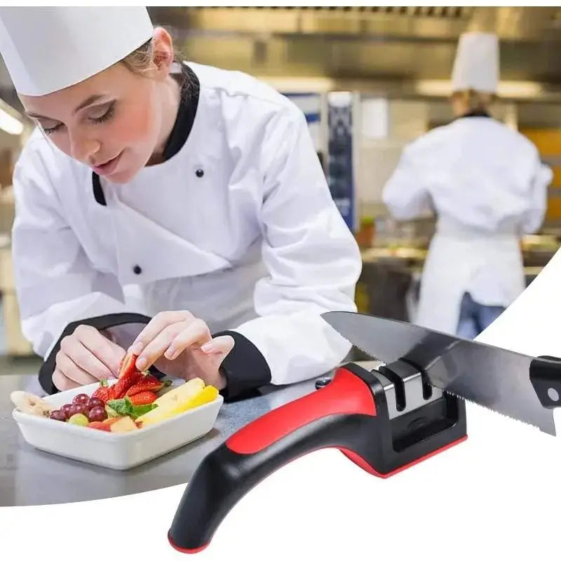 3-Segment Knife Sharpener Knife Sharpeners for Kitchen Knives Stainless Steel Three-Purpose Sharpening Stone for Kitchen Tools Imagen secundaria del producto