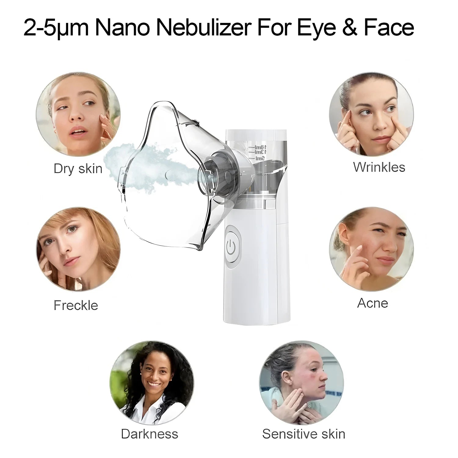 Portable Facial Sprayer Sprayer Face Steamer Air Humidifier Nebulizer Hydrating Anti-aging Wrinkle Women Beauty Skin Care