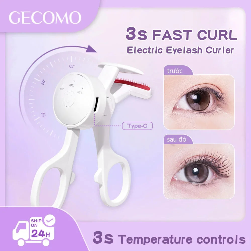 GECOMO Frameless Heated Eyelash Curler Intelligent Temperature Control Rechargeable Eyelash Long-lasting Curling Device Imagen principal del producto