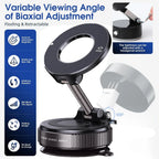 Magnetic Suction Cup Phone Mount for Magsafe 360° Adjustable Magnetic Car Phone Holder Pocket Size Foldable Car Mount