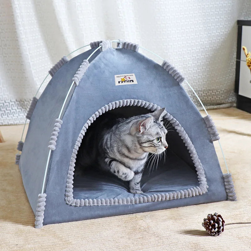 Foldable Cat House Pet Tent Four Seasons Universal Cat and Dog Pet Nest Summer Cool Mat Outdoor Portable Foldable Breathable Imagem principal do produto