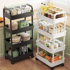 5-layer Multi-function Multifunctional Rolling Storage Cart,Open Shelves for Living Spaces Book Display,Ideal ForKitchen,Bedroom