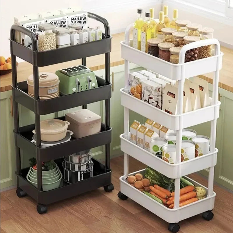 5-layer Multi-function Multifunctional Rolling Storage Cart,Open Shelves for Living Spaces Book Display,Ideal ForKitchen,Bedroom