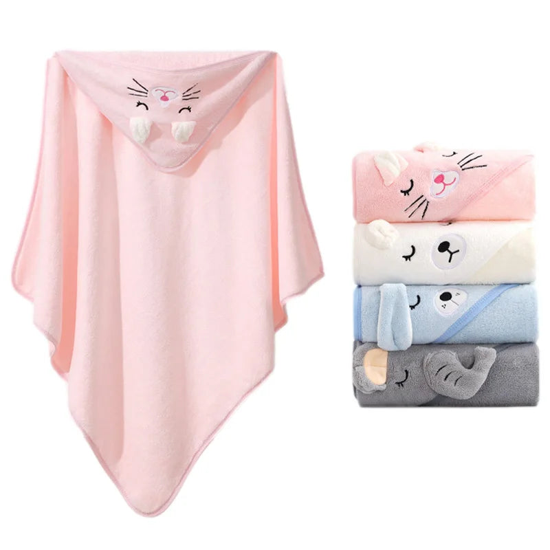 Cartoon Animal Baby Bath Towels Soft Newborn Hooded Towel Blanket Toddler Bathrobe Warm Sleeping Swaddle Wrap for Boys Girls Imagen secundaria del producto