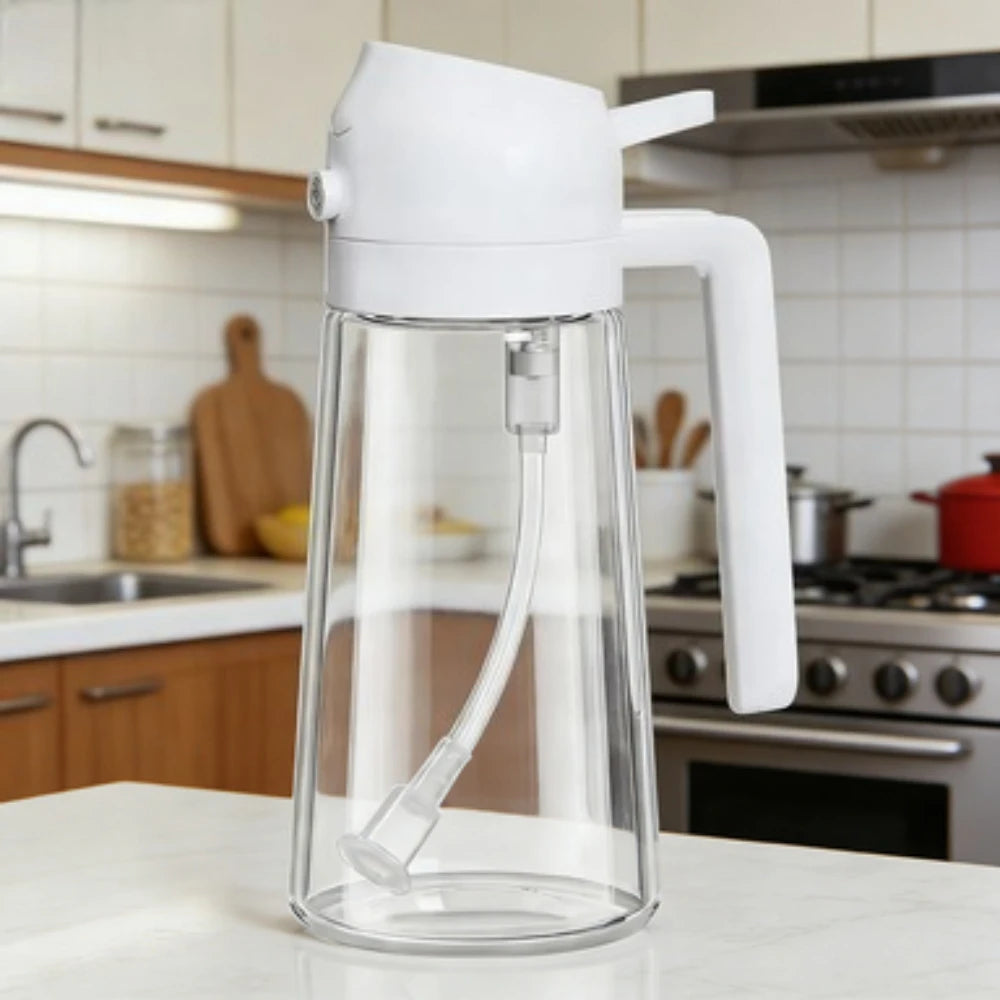 2-in-1 Kitchen Oil Sprayer and Dispenser Bottle, Plastic Oil Mister for Cooking, BBQ, Baking, Roasting and Picnic Imagen principal del producto