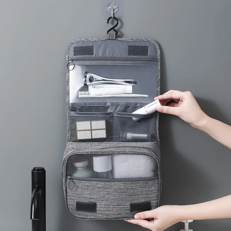 Hanging Toiletry Bag for Travel – Water-Resistant Oxford Wash Pouch, Folds Flat, Unisex Cosmetic Organizer Imagen secundaria del producto