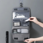 Hanging Toiletry Bag for Travel – Water-Resistant Oxford Wash Pouch, Folds Flat, Unisex Cosmetic Organizer