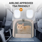 Cat trolley for 2 cats – Cat transport box large with wheels for 2 animals – Transport bag with wheels & safety belts for travel