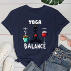 yogo T shirt New Yoga Balance Print Short Sleeves Round Neck Woman T-Shirt Summer Casual Tees
