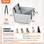 SucceBuy Dog Car Seat Waterproof Dog Booster Seat Pet Car Seat with Clip-On Safety Leash PP Cotton Car Bed for Medium Large Dog