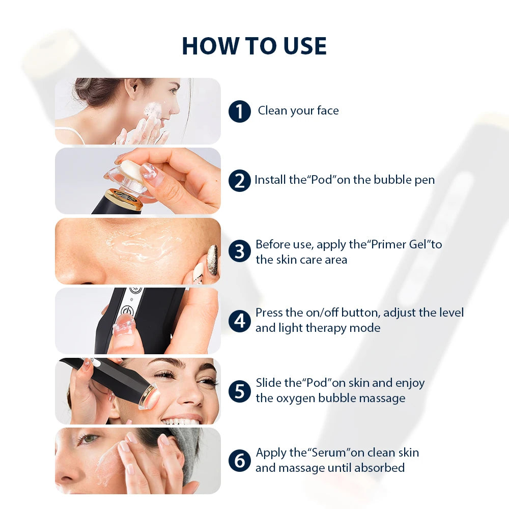 Portable Oxygen Bubble Pen CO2 Oxygen Handheld Facial CO2 Gel Facial Skin Care Device Facial SPA Oxygen Bubble Facial Machine