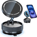 Magnetic Suction Cup Phone Mount for Magsafe 360° Adjustable Magnetic Car Phone Holder Pocket Size Foldable Car Mount