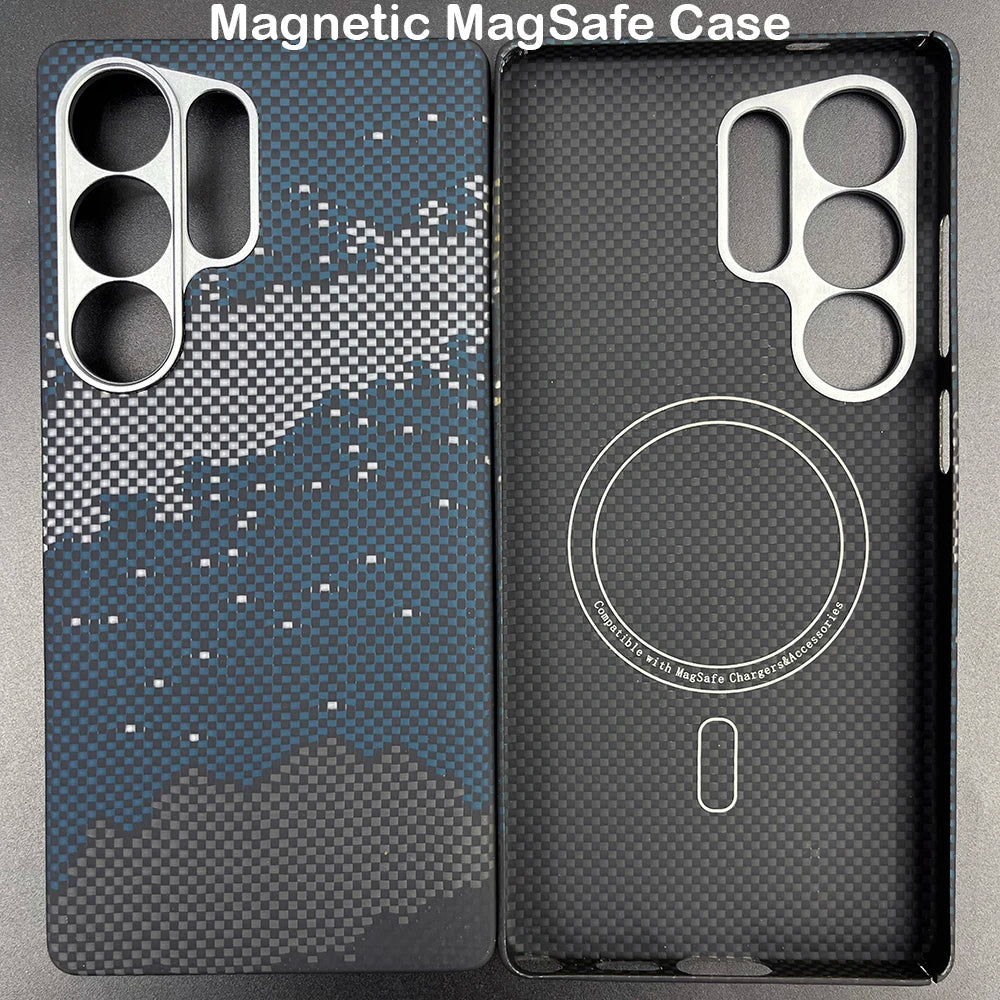Carbon Fiber Case For Samsung Galaxy S25 Ultra/S25+/S25/S25 Edge Lens Camera Protection Aramid Fiber Cover Lightweight Slim Case