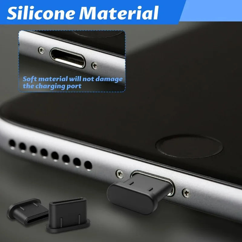 Type C Dust Plug Silicone Anti Dust Cover Cap for Smartphone Tablet USB C Charging Port Protector Phone Accessories USB C Plugs Secondary image