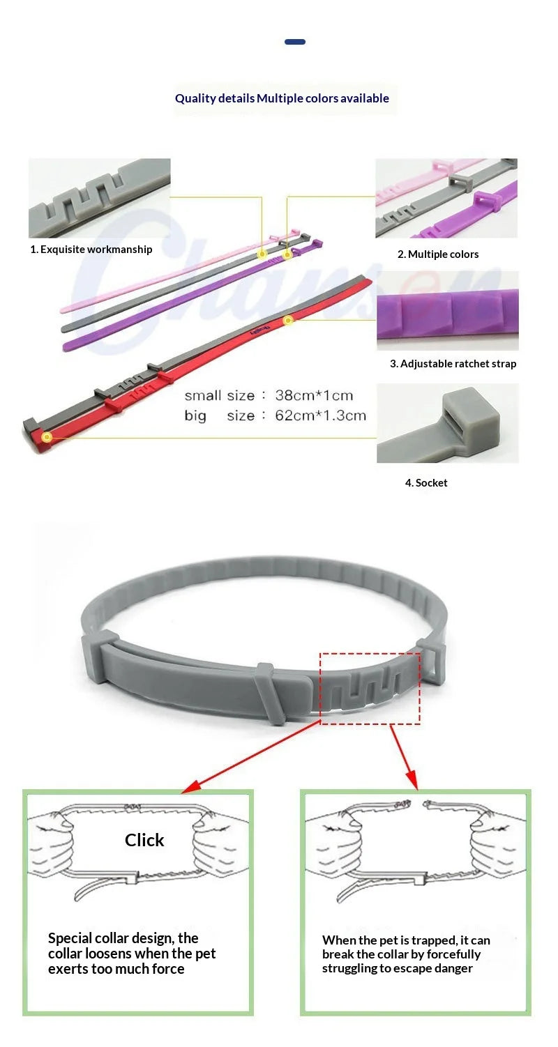 Pet Calming Collar For Cats Dogs Adjustable Anxiety Pheromone Reducing Pet Collar Lasting Natural Calm Relax Soothing Collars