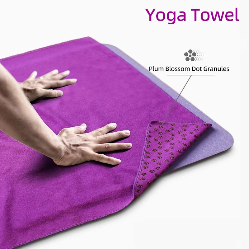 Yoga towels, hot and spicy yoga mat towels Featuring grip points to absorb sweat and prevent slipping, suitable for hot yoga, Pi Imagen principal del producto