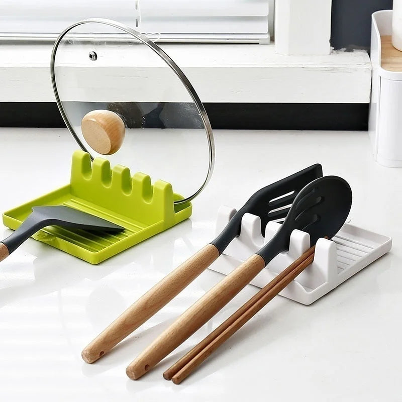 Kitchen Spoon Holders Fork Spatula Rack Shelf Organizer Plastic Chopsticks Holder Non-slip Spoons Pad Image secondaire du produit