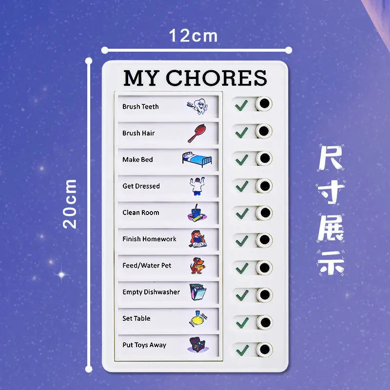 Kids To Do List Chore Chart, Slide Knob Checklist for Children's Daily Routine, Visual Schedule Board for Toddlers, Educational