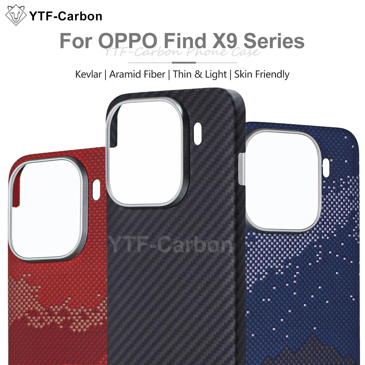 YTF-Carbon For Oppo X9 Pro Aramid Carbon Fiber Cover For Magsafe Find X9/X9s pro/X9 Ultra Cover Mobile Phone Accessories