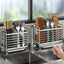No-Drill Wall-Mounted Utensil Holder. Stainless Steel Space-Saving Organizer for Kitchen Cutlery, Ideal for Small Spaces.