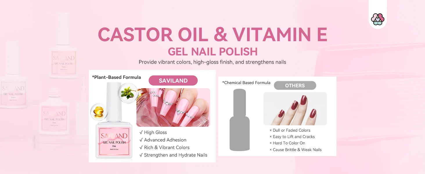 SAVILAND Complete Acrylic Nail Kit for Beginners with Keratin Powder Castor Oil Gel Polish 180W Lamp Nail Drill Full Set Tools