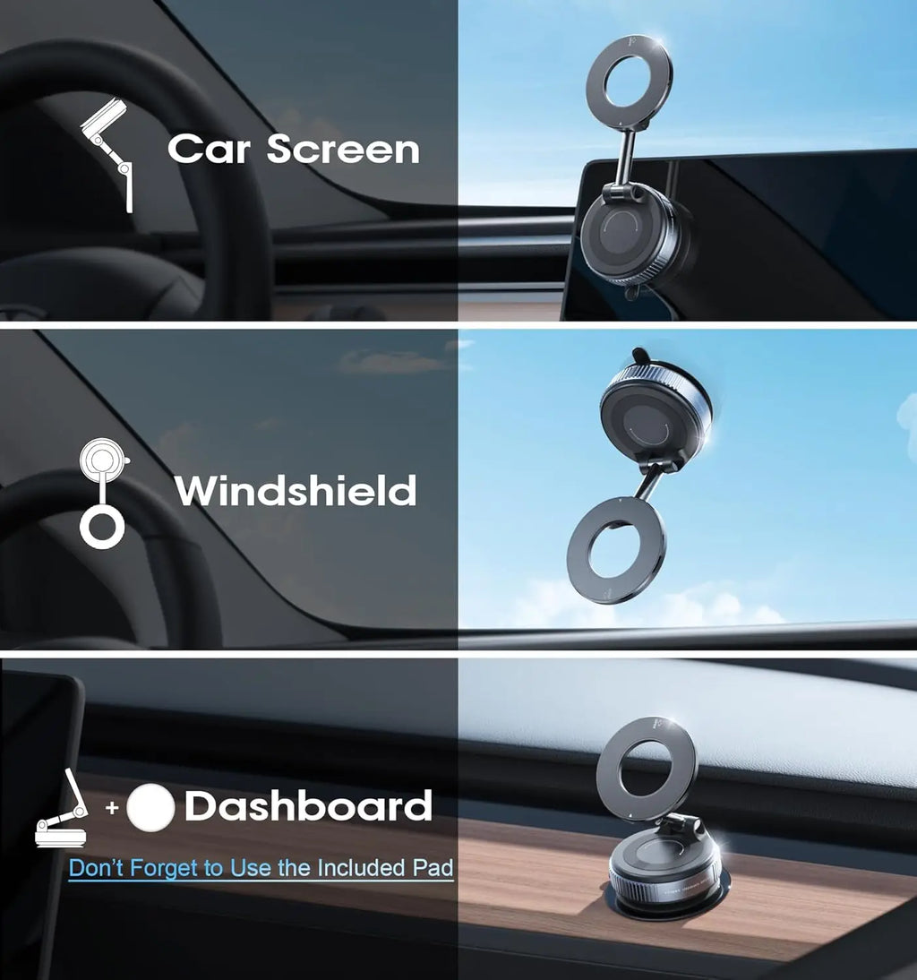Vacuum Magnetic Car Phone Stable Dashboard  Adsorption  Anti-Shake Mobile StandUniversal For Cars Safe Driving Access