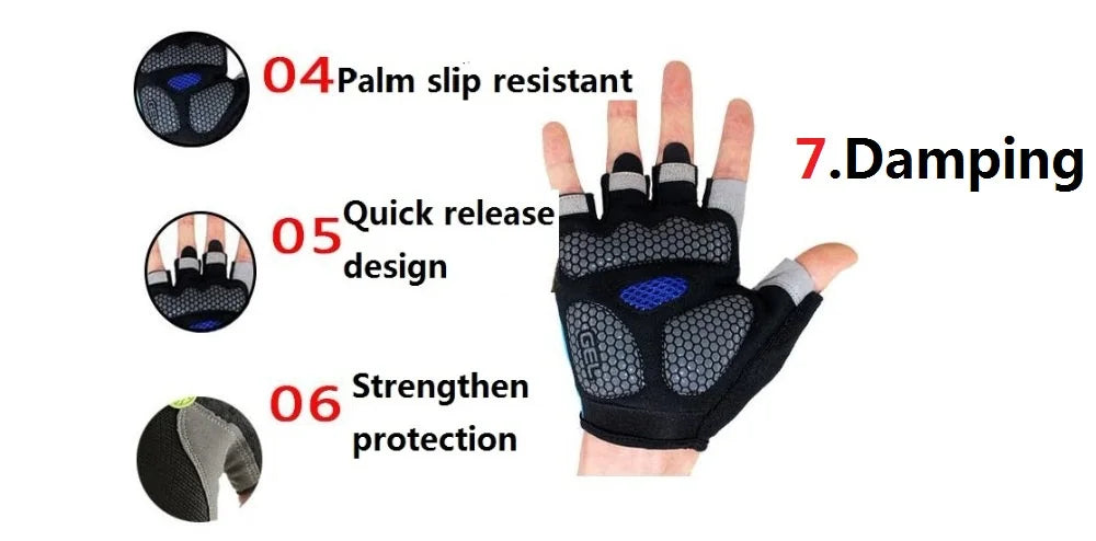 Anti-Slip Breathable Workout Gloves, Fingerless Fitness Training Gym Gloves for Men Women Bodybuilding Cycling Exercise