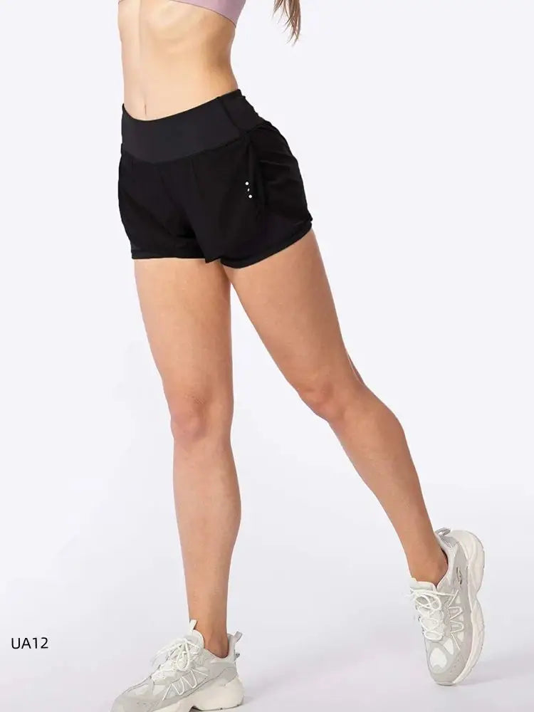 High Waist Breathable Yoga Shorts for Women Elastic Fitness Exercise Running Gym Training Daily Wear Sportswear