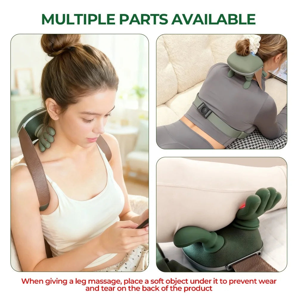 Bionic Finger Neck Shoulder Massager Wireless Neck Cervical Trapezius 4D Kneading Body Back Hand Massage Shawl Brushless Motor