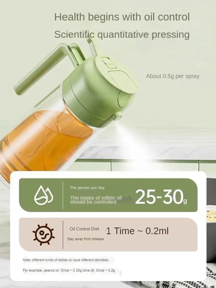 2-in-1 Kitchen Oil Sprayer and Dispenser Bottle, Plastic Oil Mister for Cooking, BBQ, Baking, Roasting and Picnic
