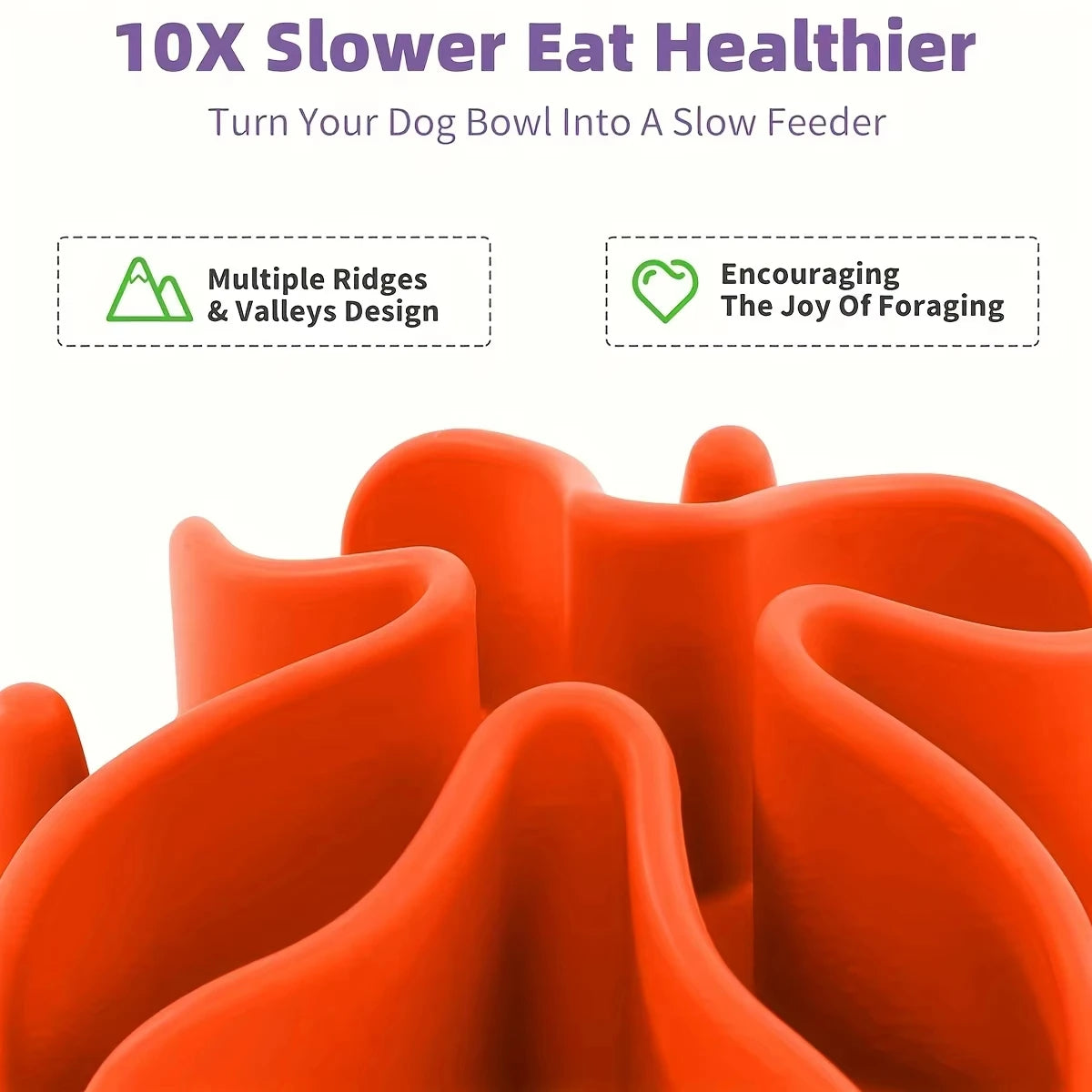 1Pc Soft Silicone Slow Feeder Puzzle Dog Bowl Insert-Stimulates Mind & Promotes Healthy Digestion Suitable for all sizes