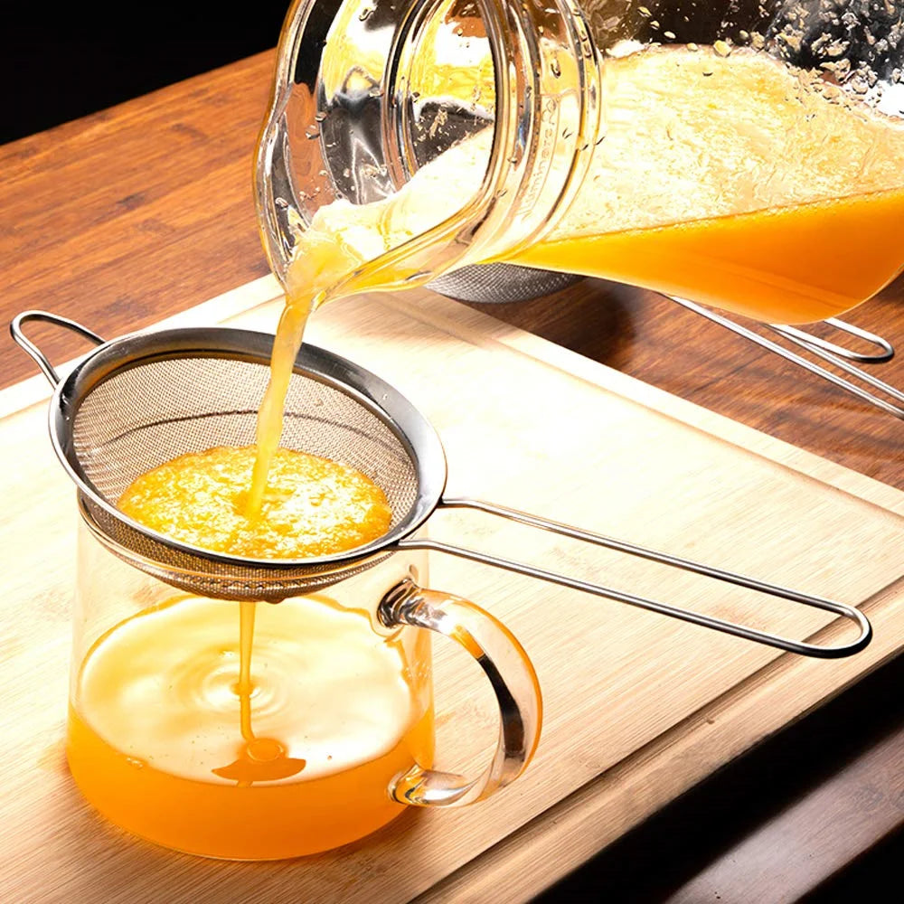 3pcs Fine Mesh Strainers Set Stainless Steel Multipurpose Flour Sieve  Sifter With Handle Perfect For tea Flour Egg Kitchen Tool Imagen secundaria del producto