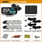 8 Parktronic Parking Sensors Kit Reversing Front and Rear Car Backup Radar Detector Backing Assistance Sound Aler AID