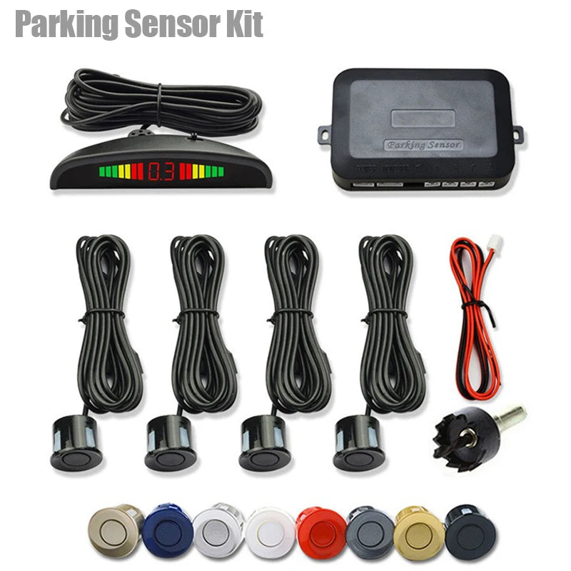 Car LED Parking Sensor Kit with 4 Radar Accurate Digital Display of Obstacle Distance Alarm Parktronic Kit Suitable For Most Car Imagen principal del producto