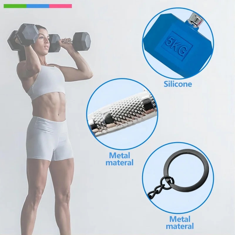 New Barbell Keychain DlY Silicone Dumbbell Keychain Gym Gifts for Gym Lovers Fitness Trainer Gift Backpack Car Key Pendant