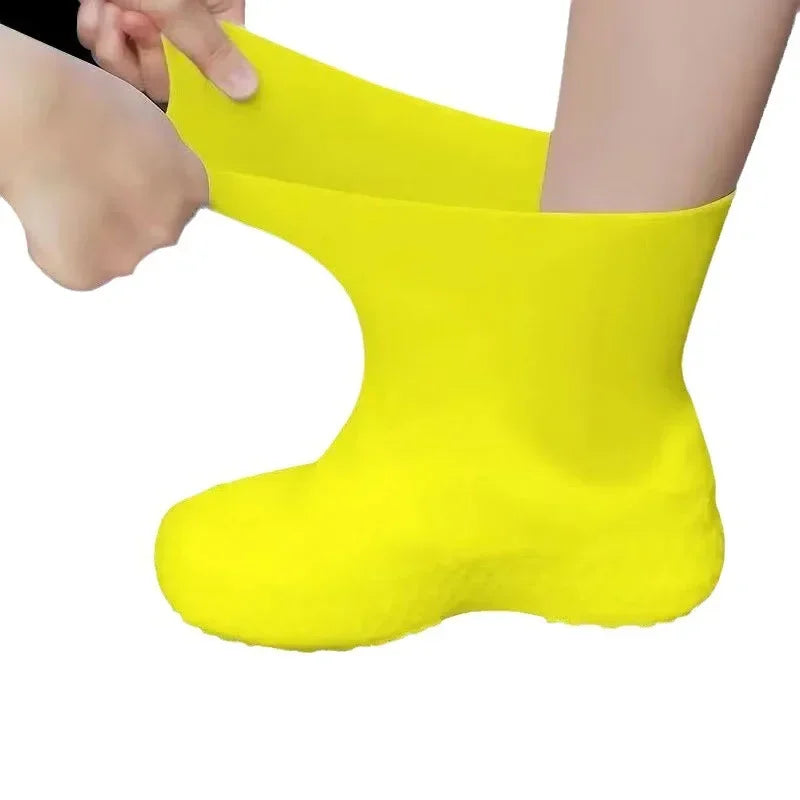 1 Pair Silicone WaterProof Shoe Covers Lip-resistant Rubber Rain Boot Rain Gear Overshoes Accessories for Outdoor Rainy Day Image secondaire du produit