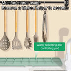 Kitchen Faucet Silicone Mat Bathroom Anti-Slip Sink Drain Mat, Slope Diversion Drainage Mat, Tableware Drying Protection Mat