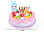 Kids Toy Simulation DIY Birthday Cake Model Kitchen Pretend Play House Cutting Fruit Food Toy for Toddler Children Gift Boy Girl